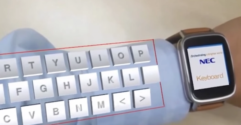 Голографическая клавиатура для носимых девайсов от NEC