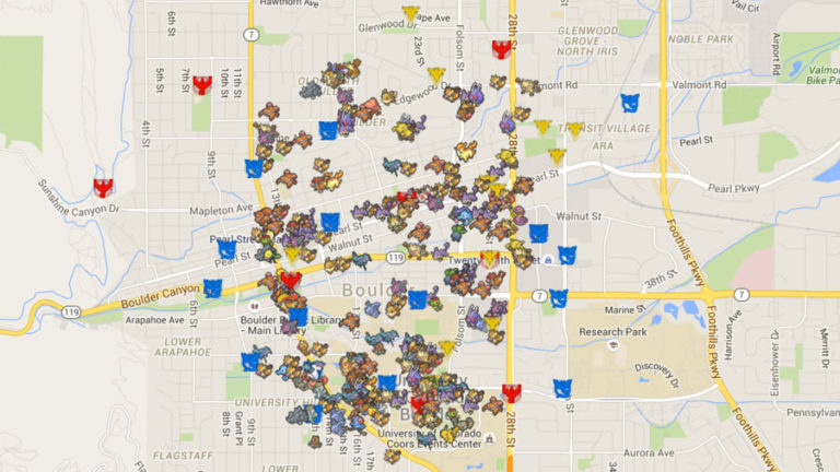 Программист создал карту всех покемонов в Pokemon Go
