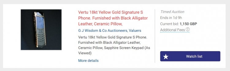 Разорившаяся Vertu распродает телефоны по сниженной цене
