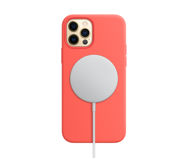 Iphone 12 Pro Silicone Case Coral Magsafe Charger 