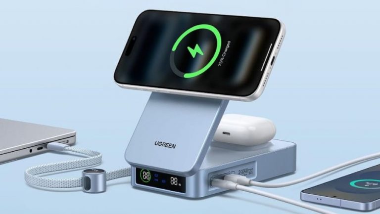 Ugreen выпустила зарядную станцию с MagSafe, Qi2 и аккумулятором на 20 000 мАч