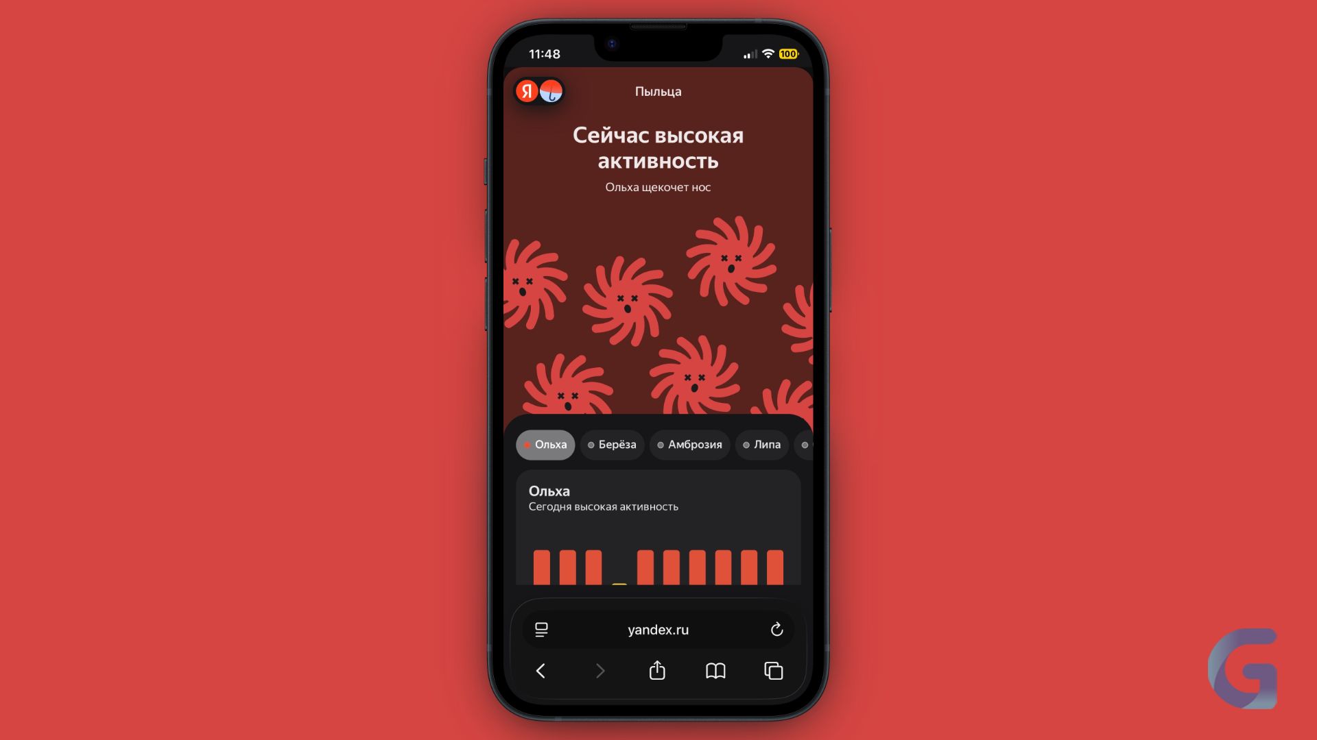 Яндекс Погода получила ИИ-чат для аллергиков