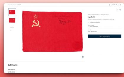 Побывавший на Луне флаг СССР продали за $102 тысячи